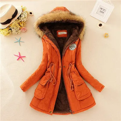 Winter Womens Parka Casual Outwear Military Hooded Coat Winter Jacket Women Fur Coats Women's Winter Jackets And Coats SD30