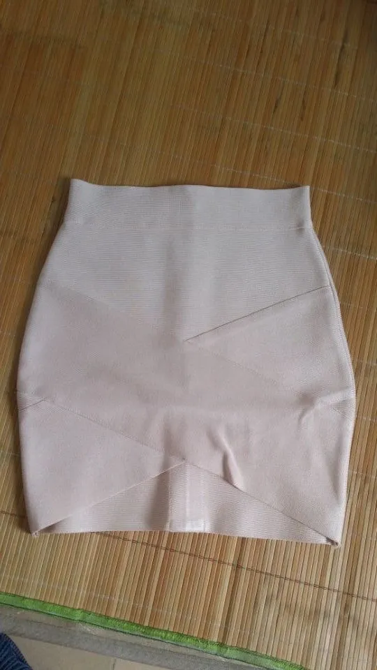 Women Sexy nude blue white Gold Silver Foil Celebrity Bandage Skirts Rayon Good Stretch Mini bodycon Pencil skirt