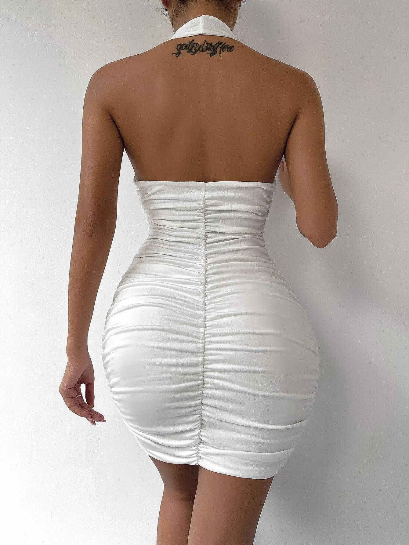 Women Summer Slim Style Sheath Dress Lady Sexy Spaghetti Strap Sleeveless Backless Solid Color Sheath Dress Vestidos SS357