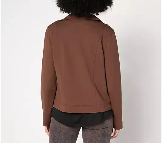 Women with Control Ponte Royal And Lace Moto Jacket