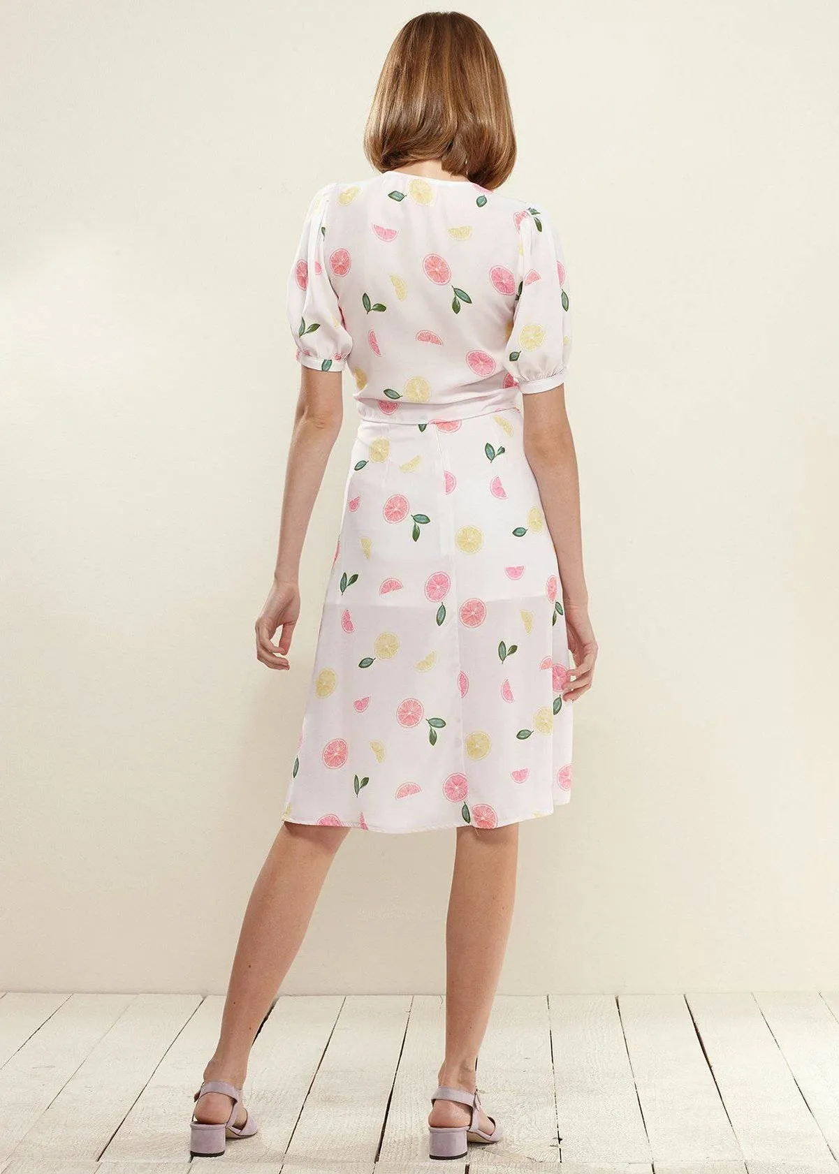 Women's Button Front Midi Skirt in Fruit Punch