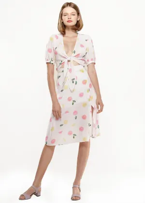 Women's Button Front Midi Skirt in Fruit Punch