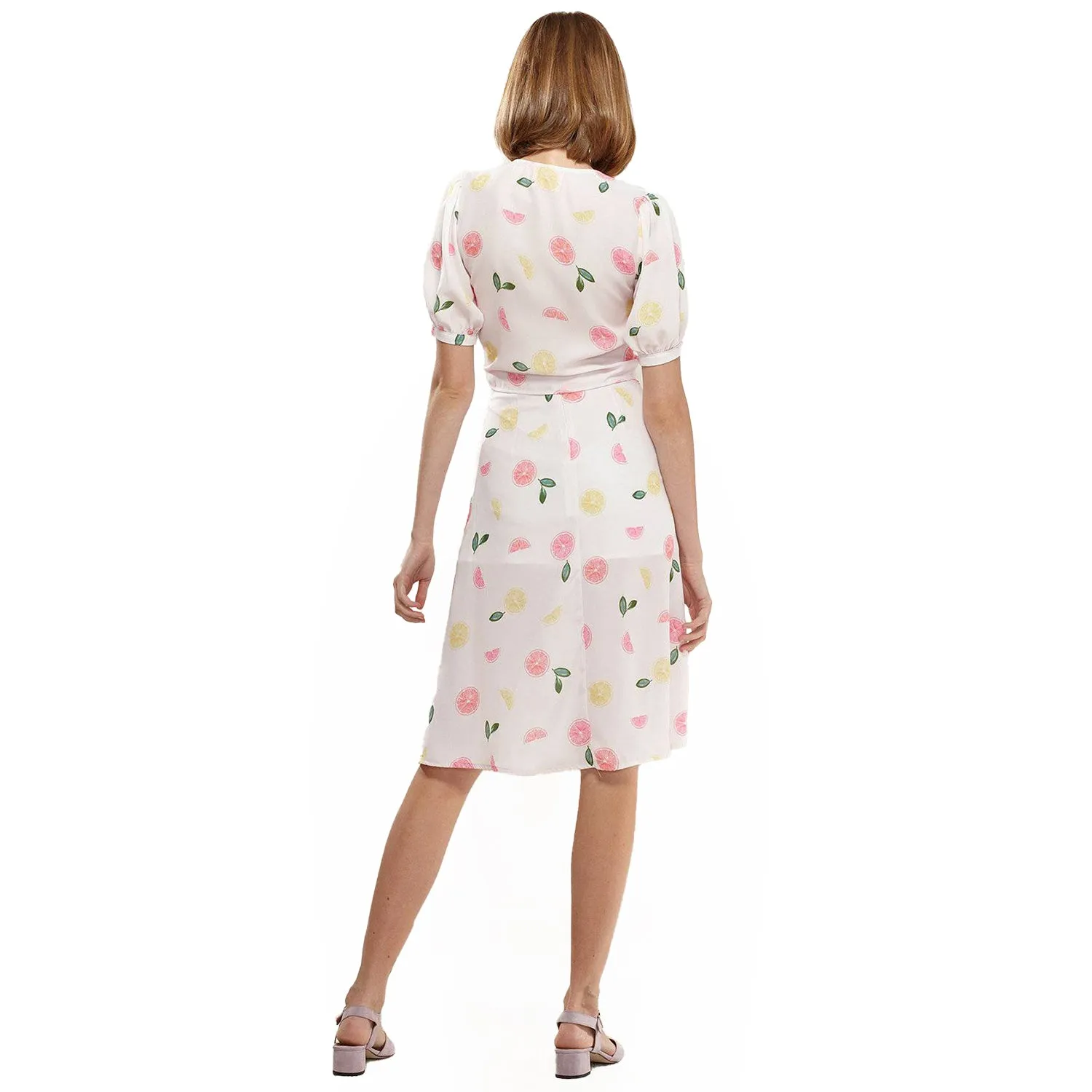 Women's Button Front Midi Skirt in Fruit Punch