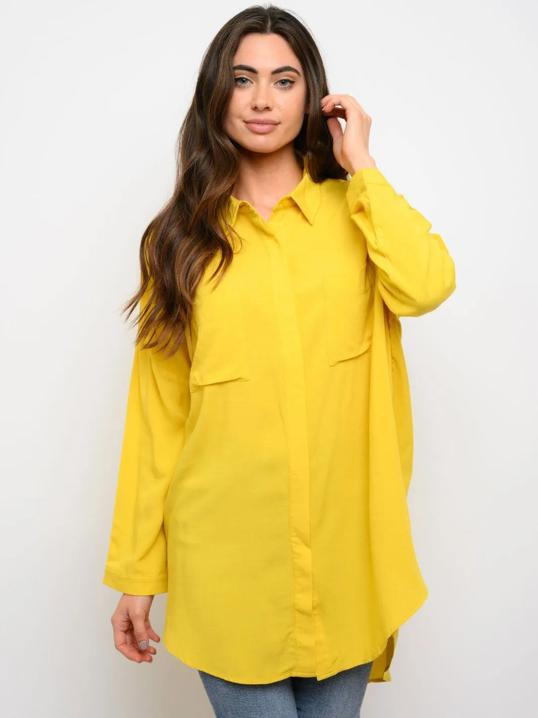 WOMEN'S BUTTON UP LONG SLEEVE TOP