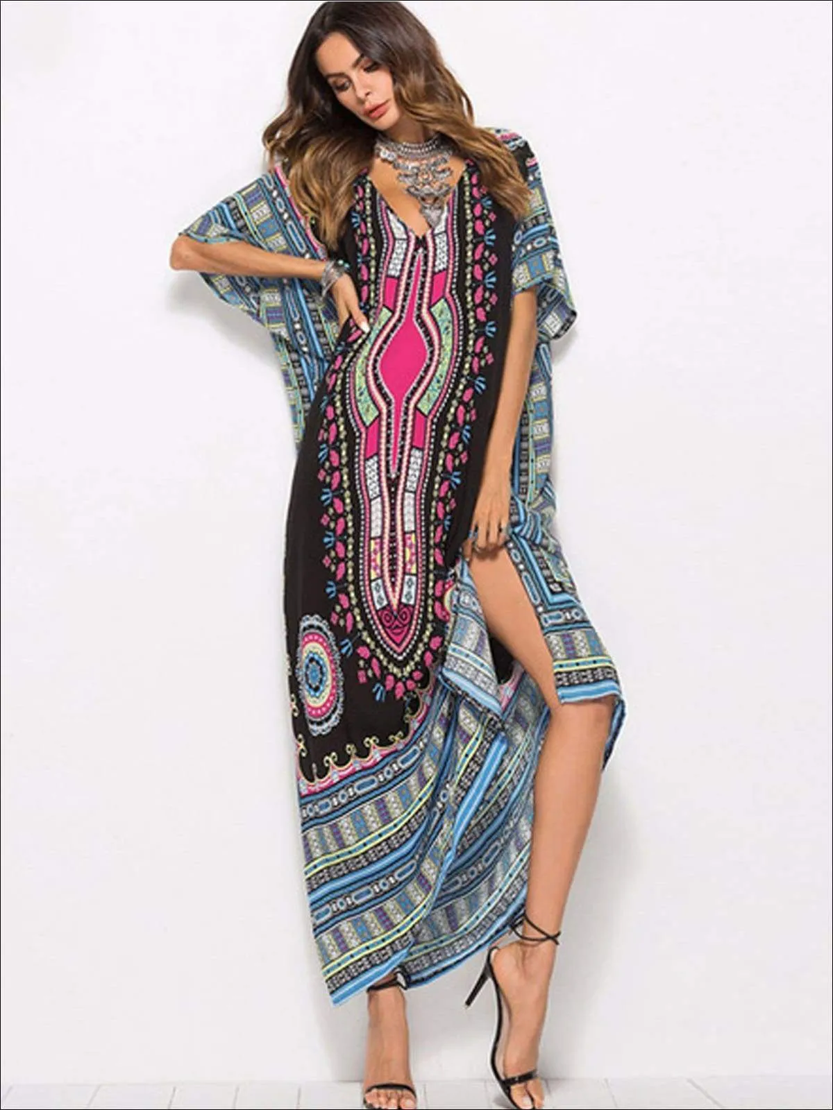 Women's Plus Size Caftan Maxi Dress