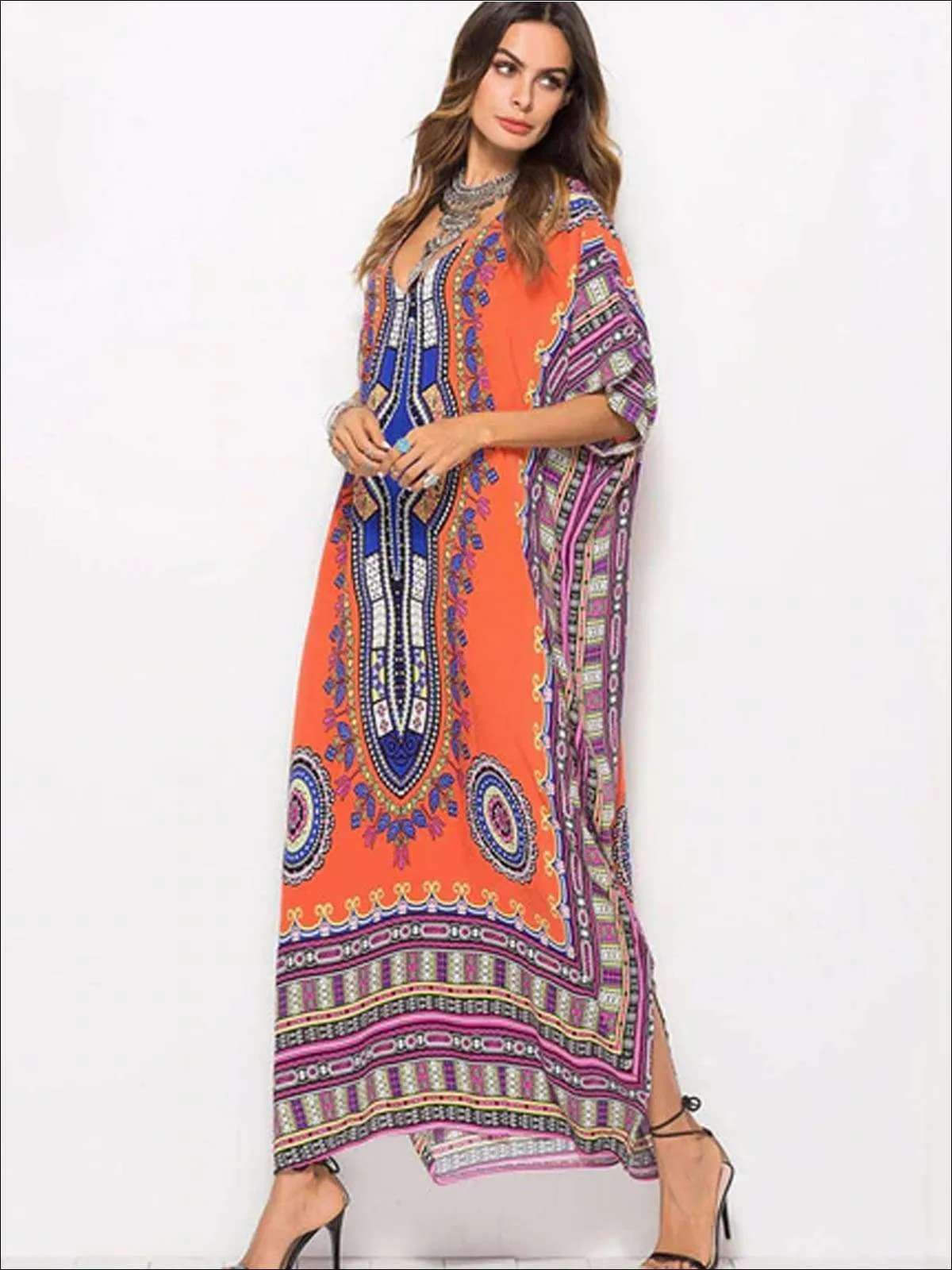 Women's Plus Size Caftan Maxi Dress