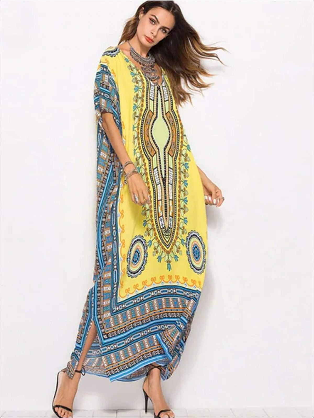 Women's Plus Size Caftan Maxi Dress
