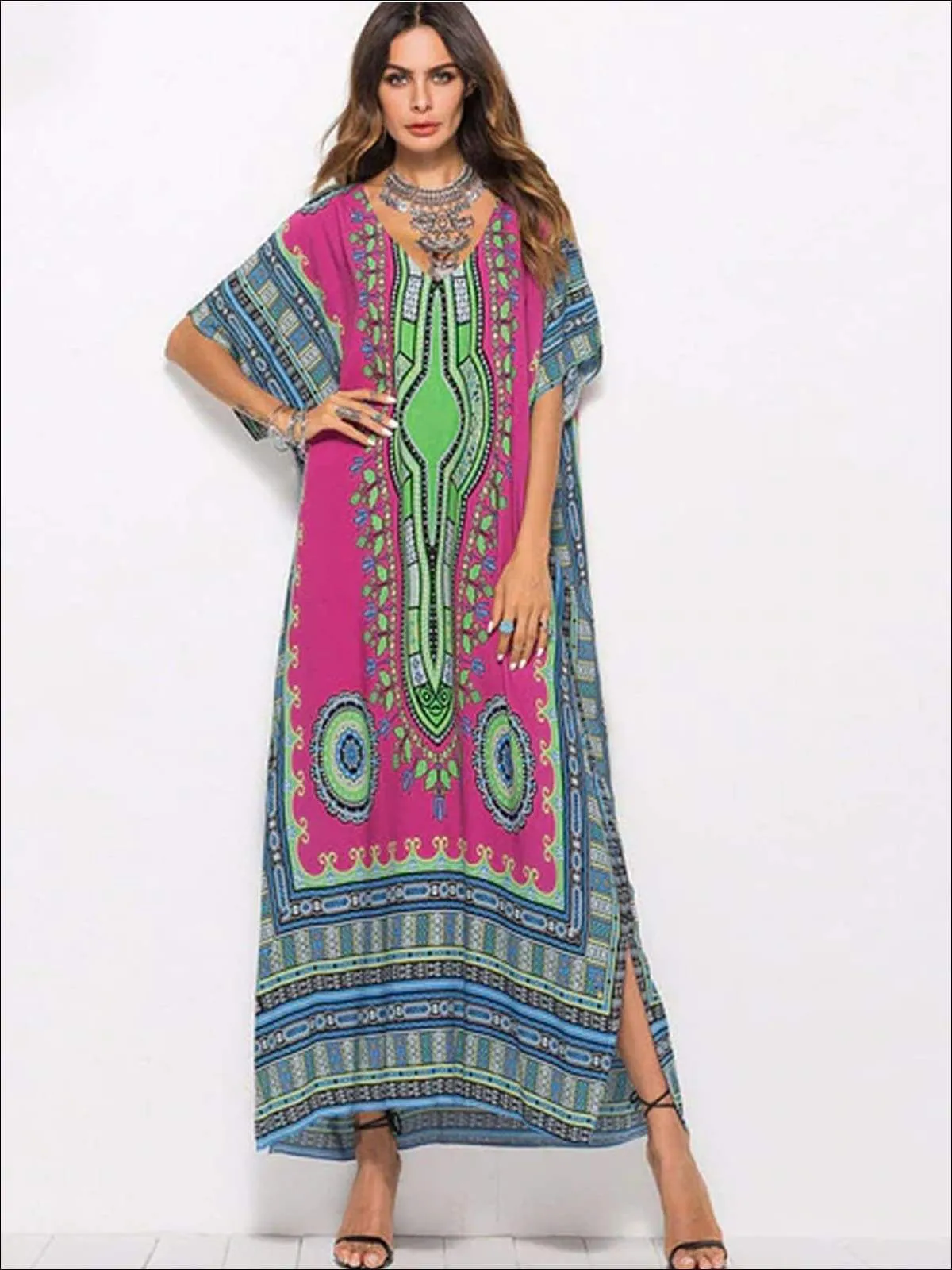 Women's Plus Size Caftan Maxi Dress