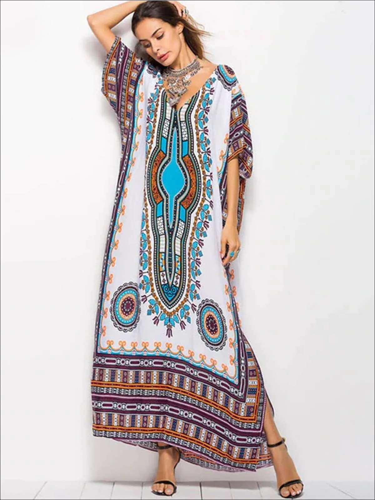 Women's Plus Size Caftan Maxi Dress