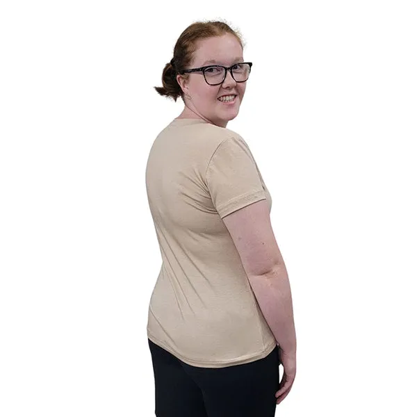 WOMEN'S V NECK T SHORT SLEEVE CHAMPAGNE