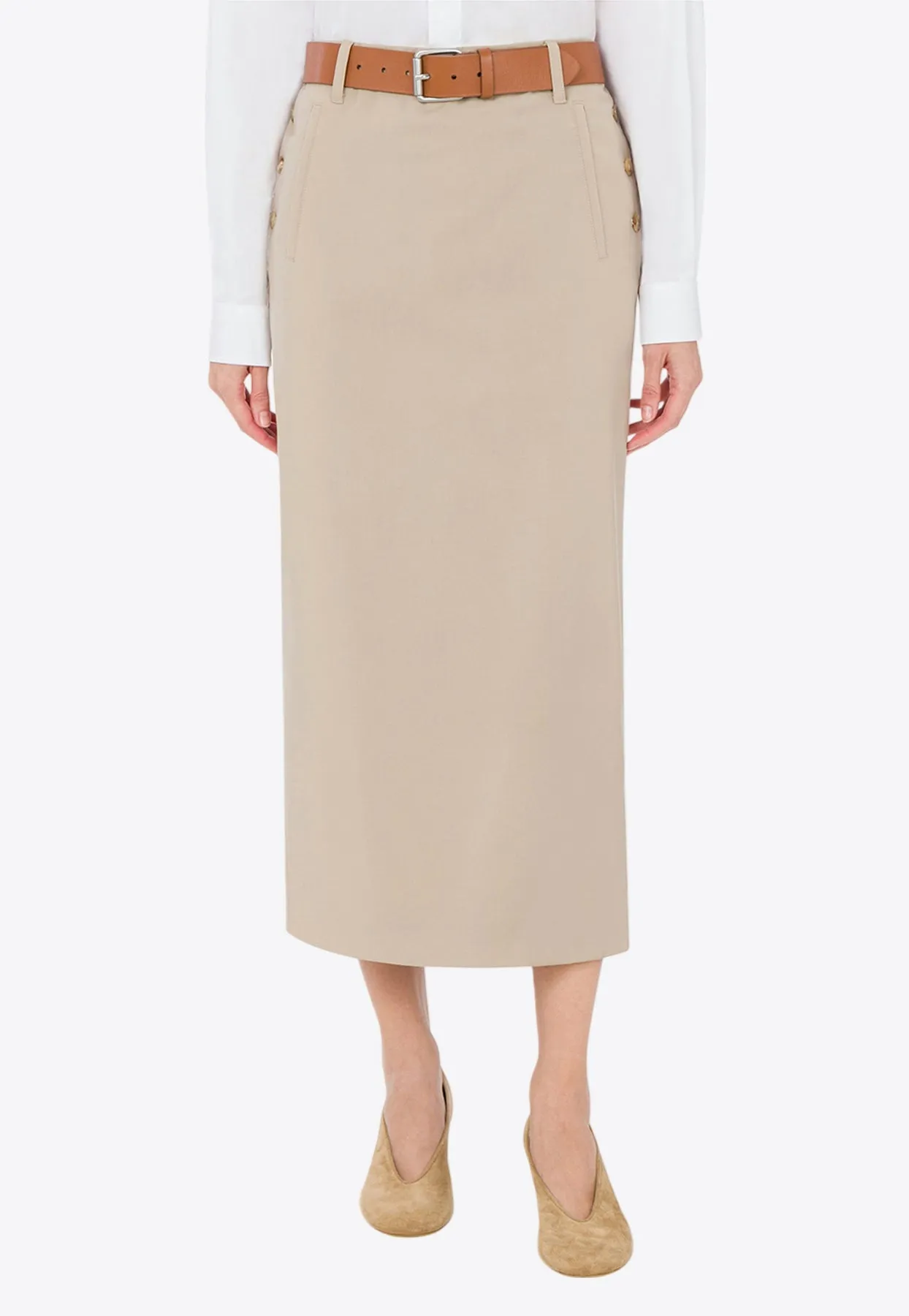 Wool Belted Skirt
