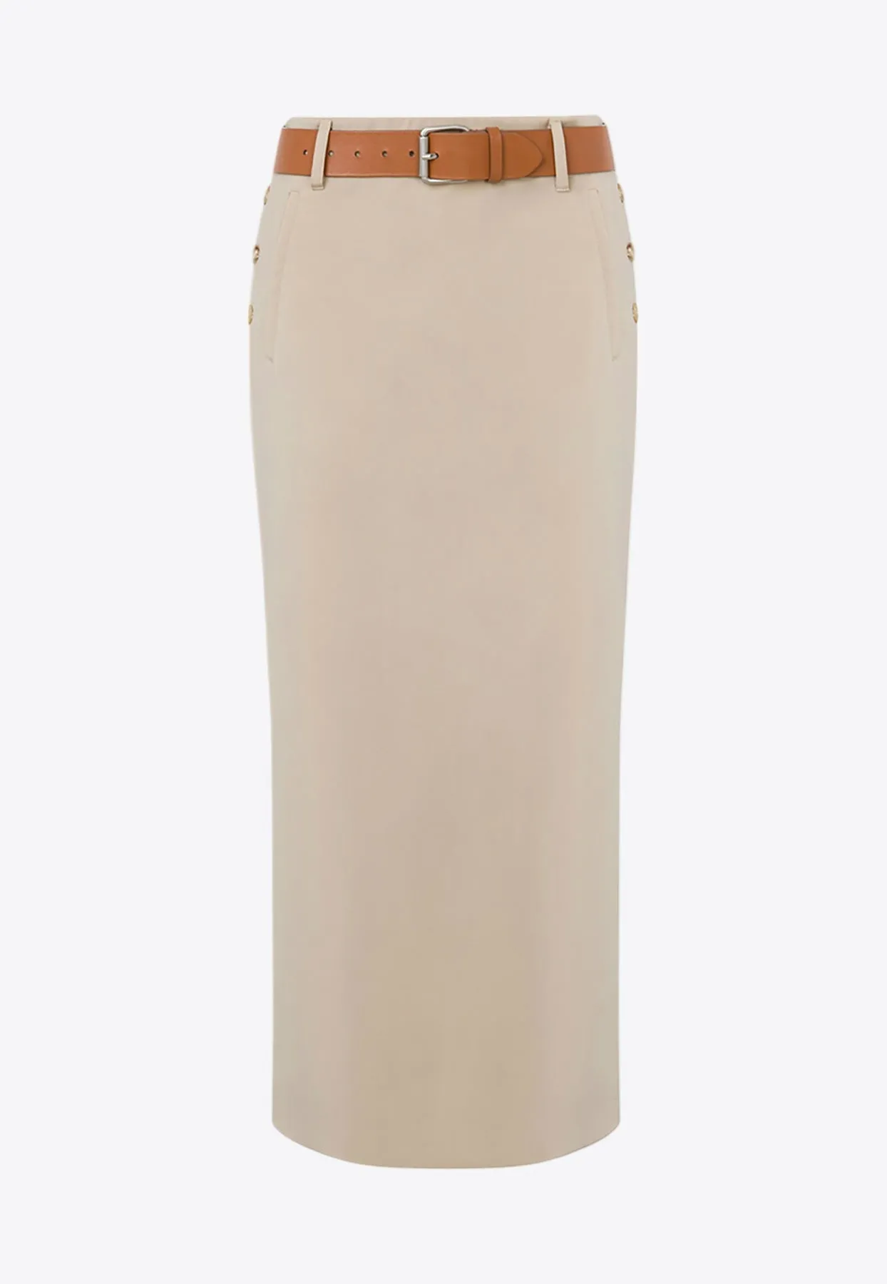 Wool Belted Skirt