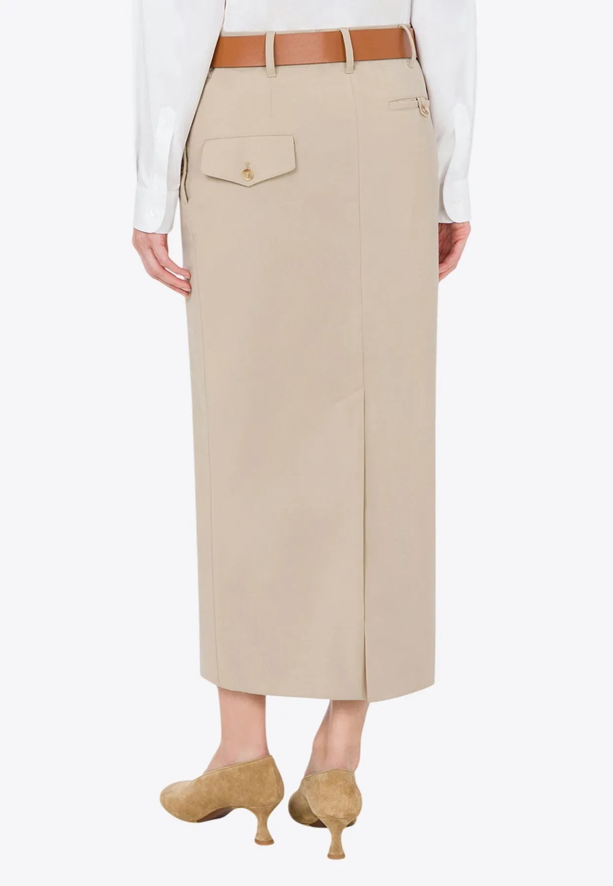 Wool Belted Skirt