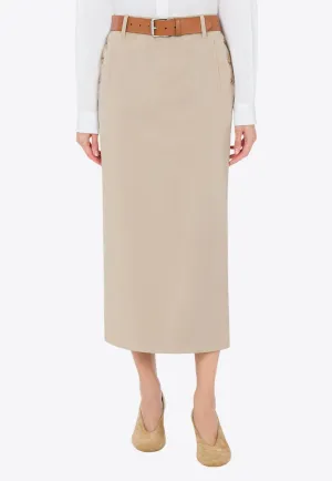 Wool Belted Skirt