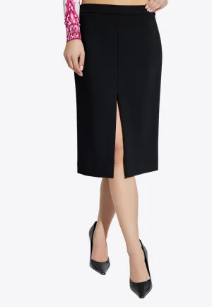 Wool-Blend Midi Pencil Skirt