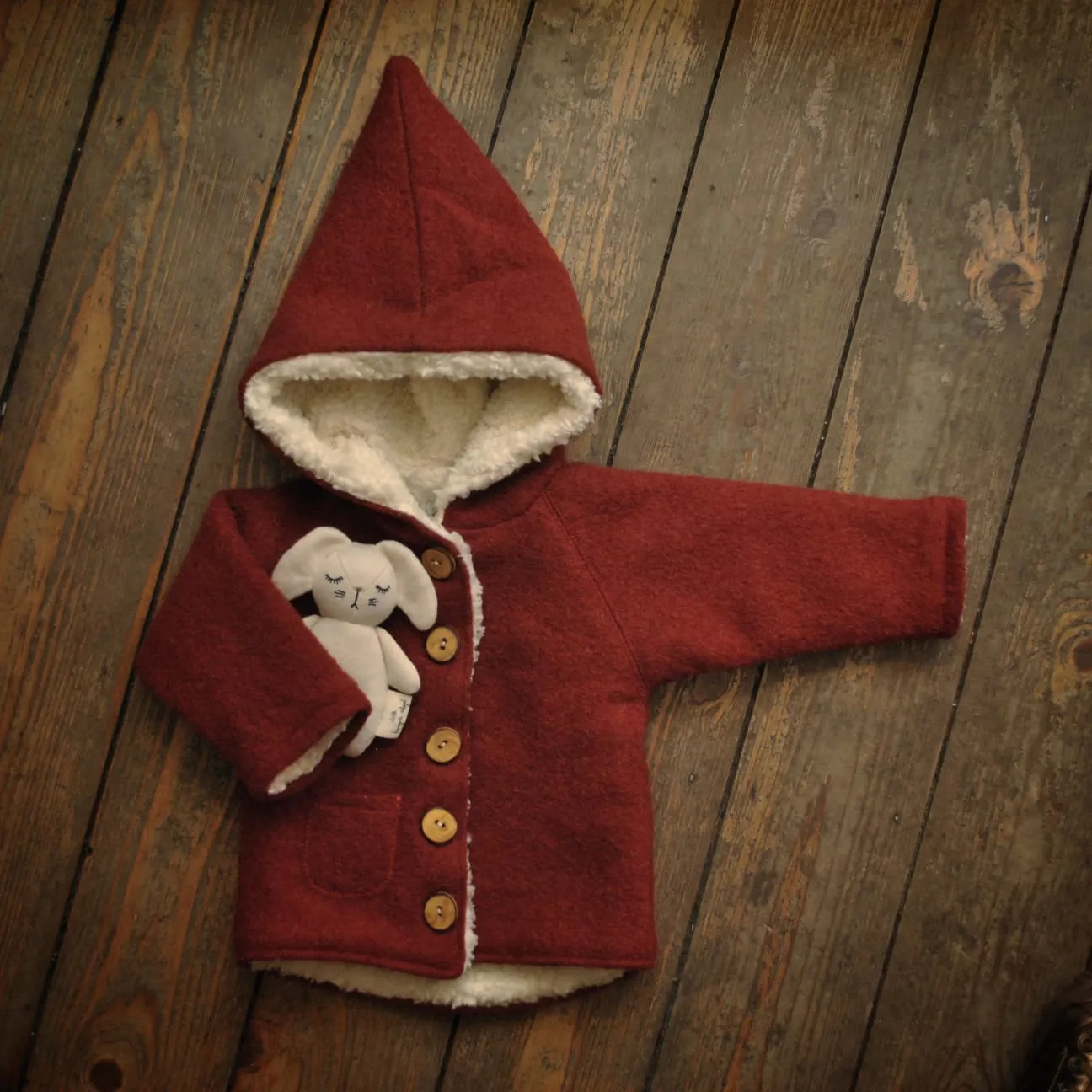 Wool coat with Sherpa lining (ready to ship)