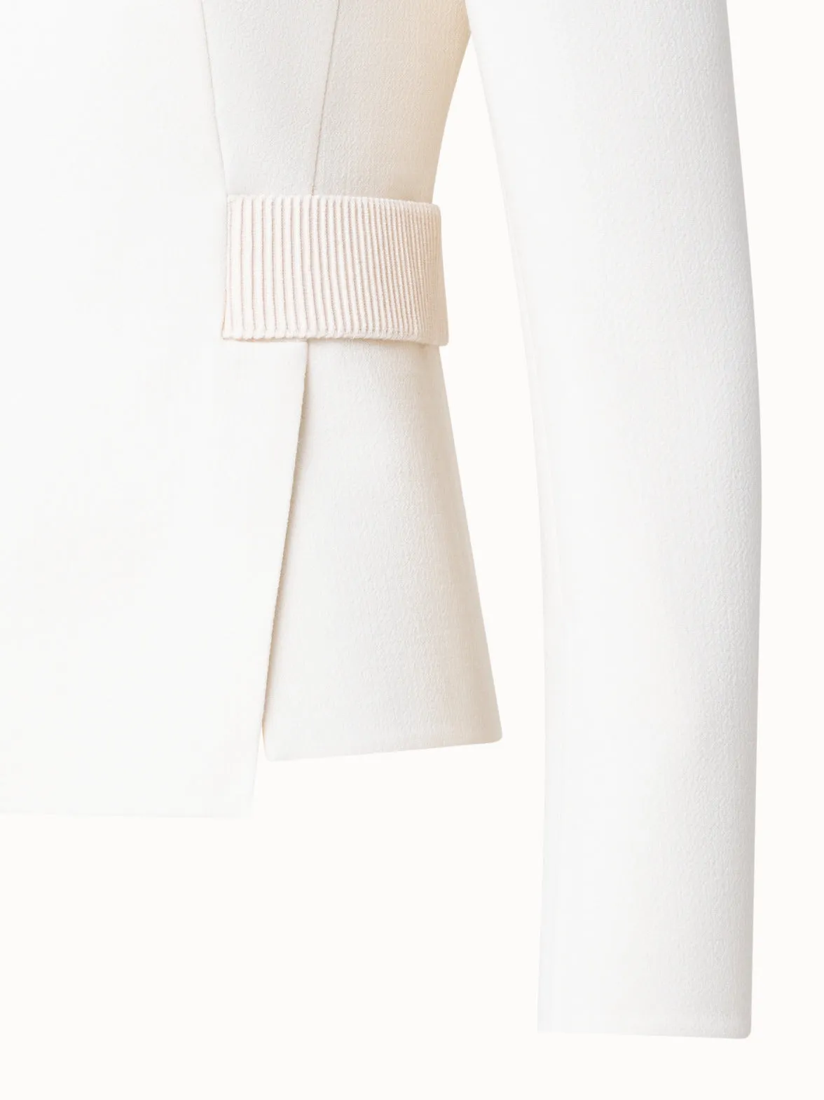 Wool Crêpe Double-Face Short Jacket