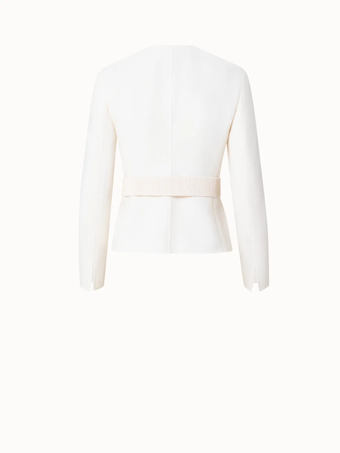 Wool Crêpe Double-Face Short Jacket