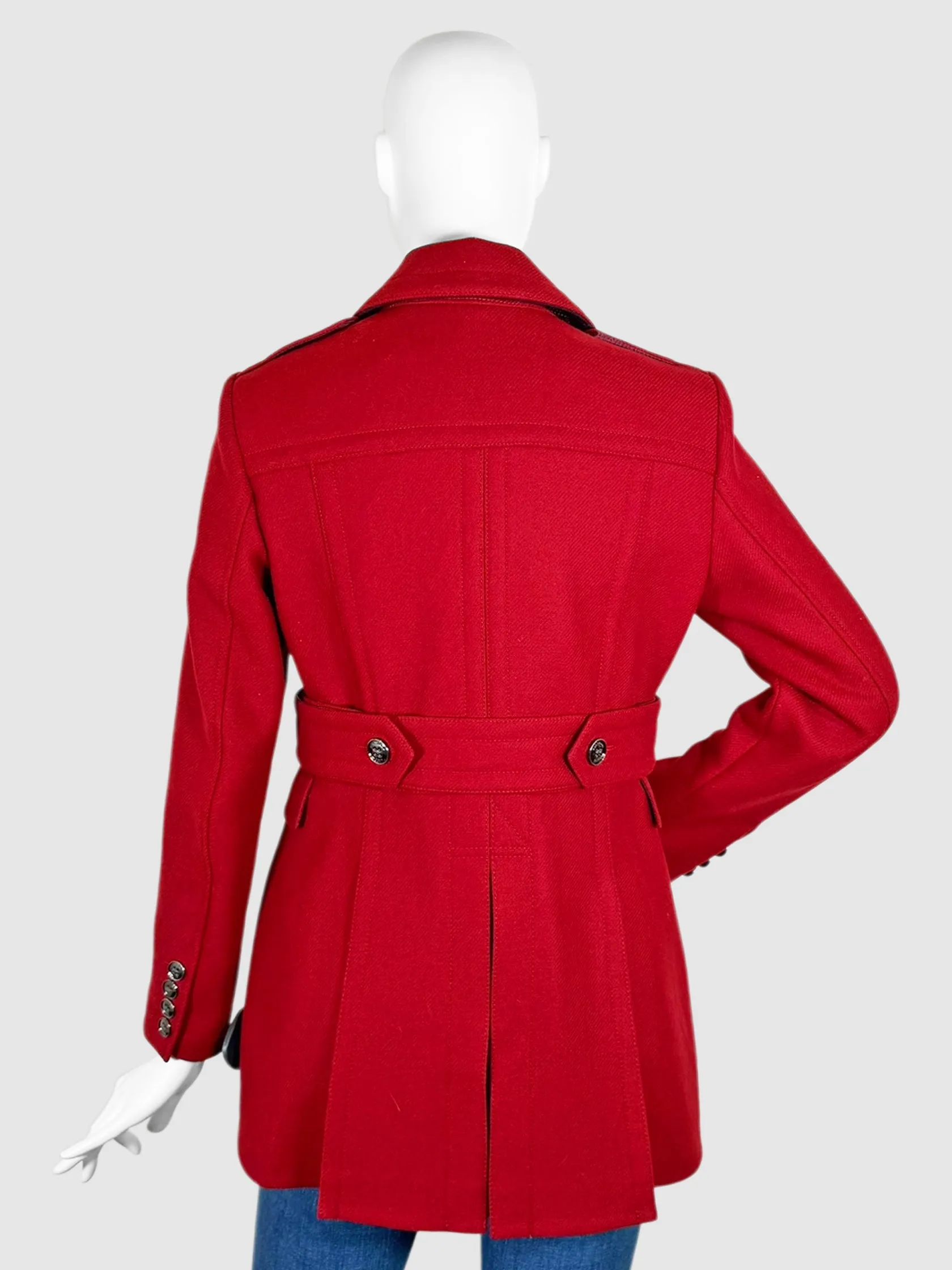 Wool Double-Breasted Coat - Size 6