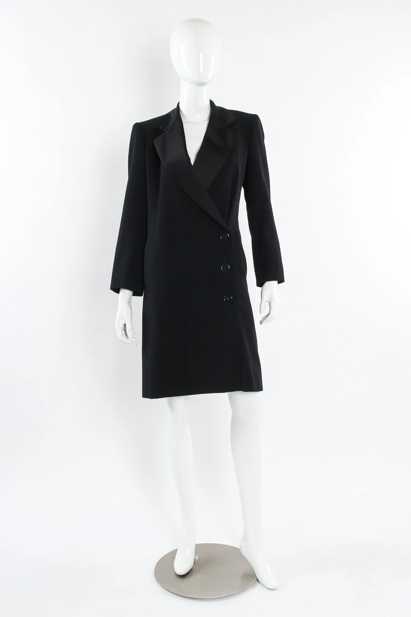 Wool Wrap Tuxedo Dress