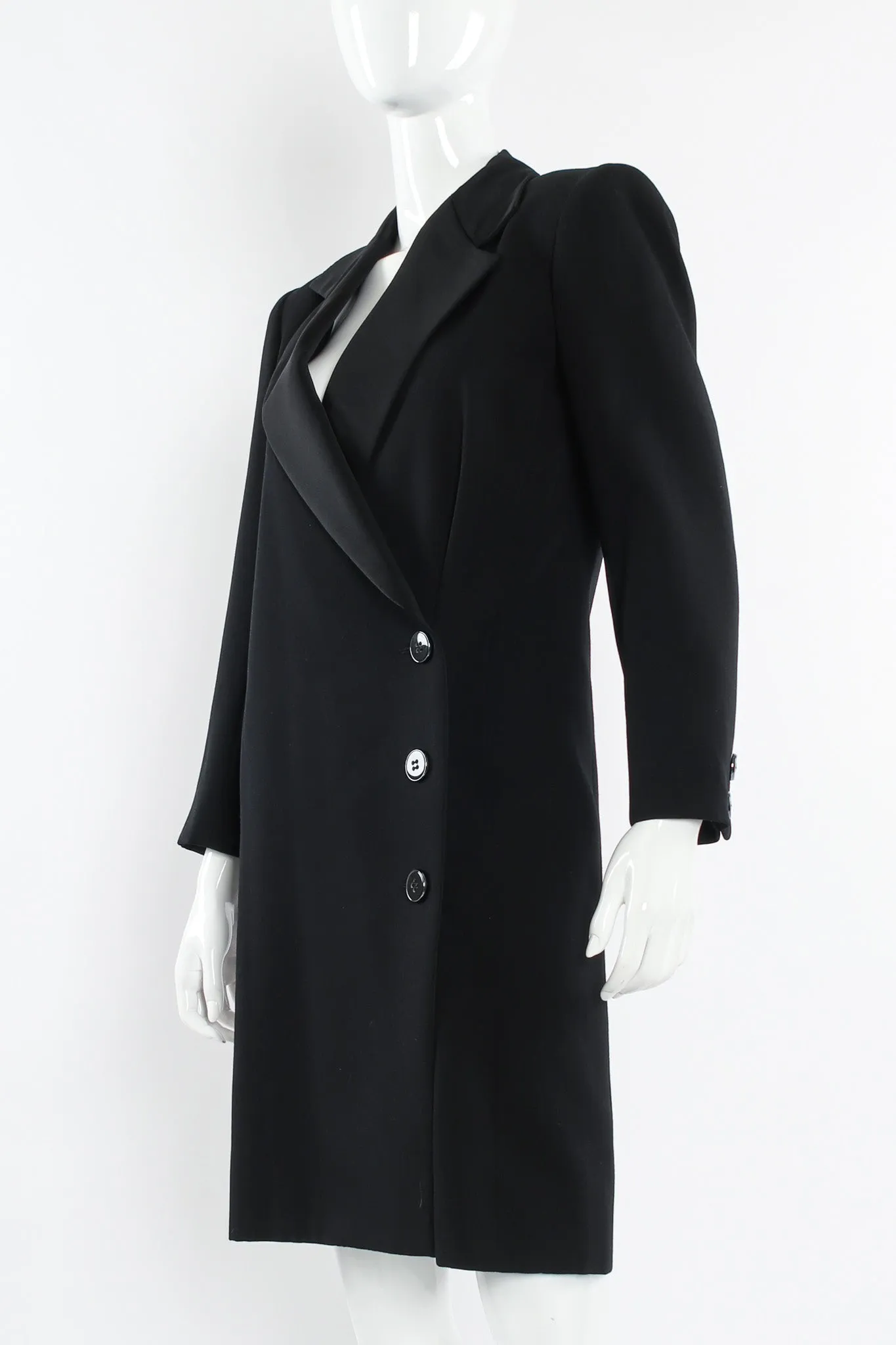 Wool Wrap Tuxedo Dress