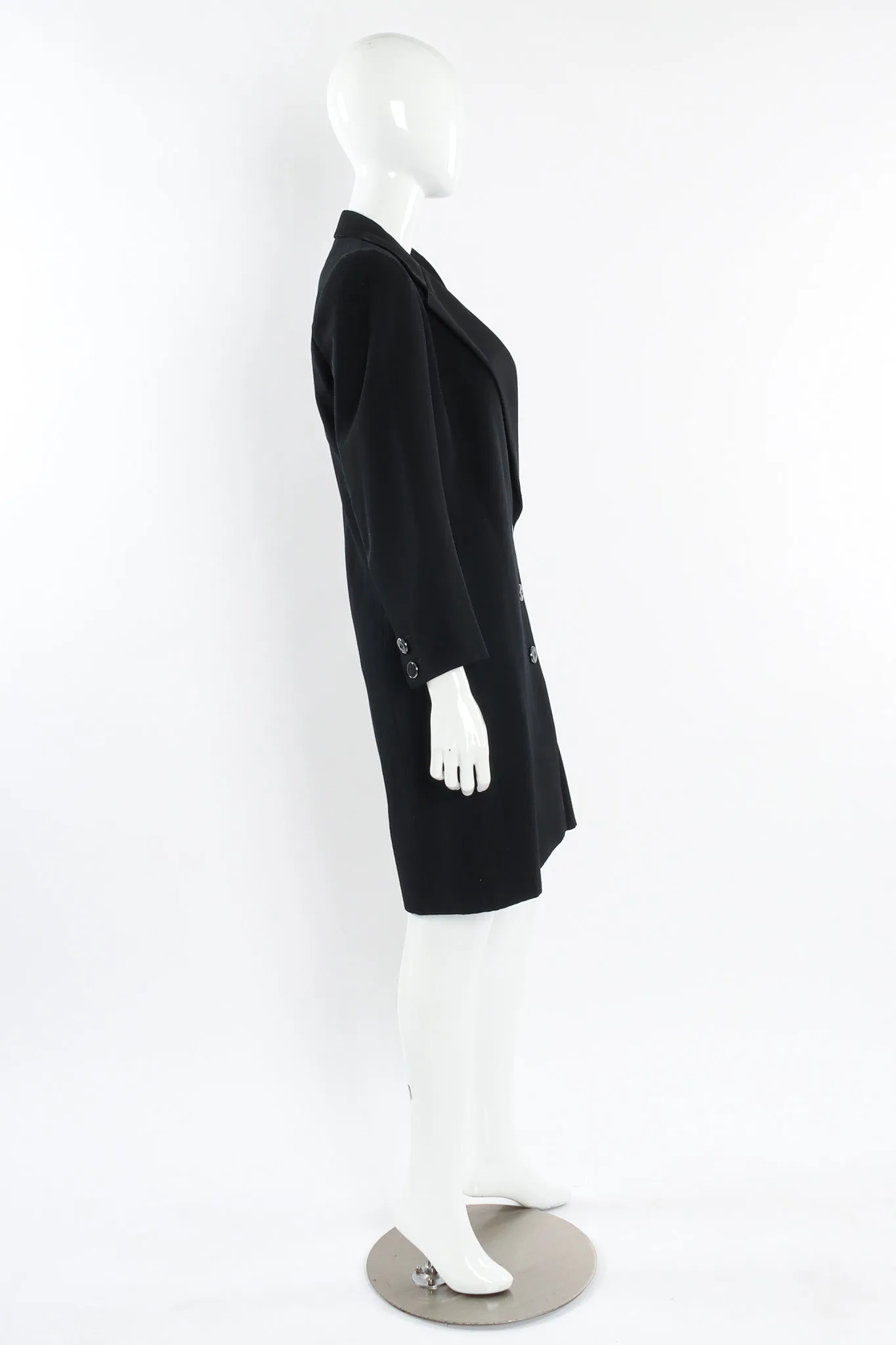 Wool Wrap Tuxedo Dress