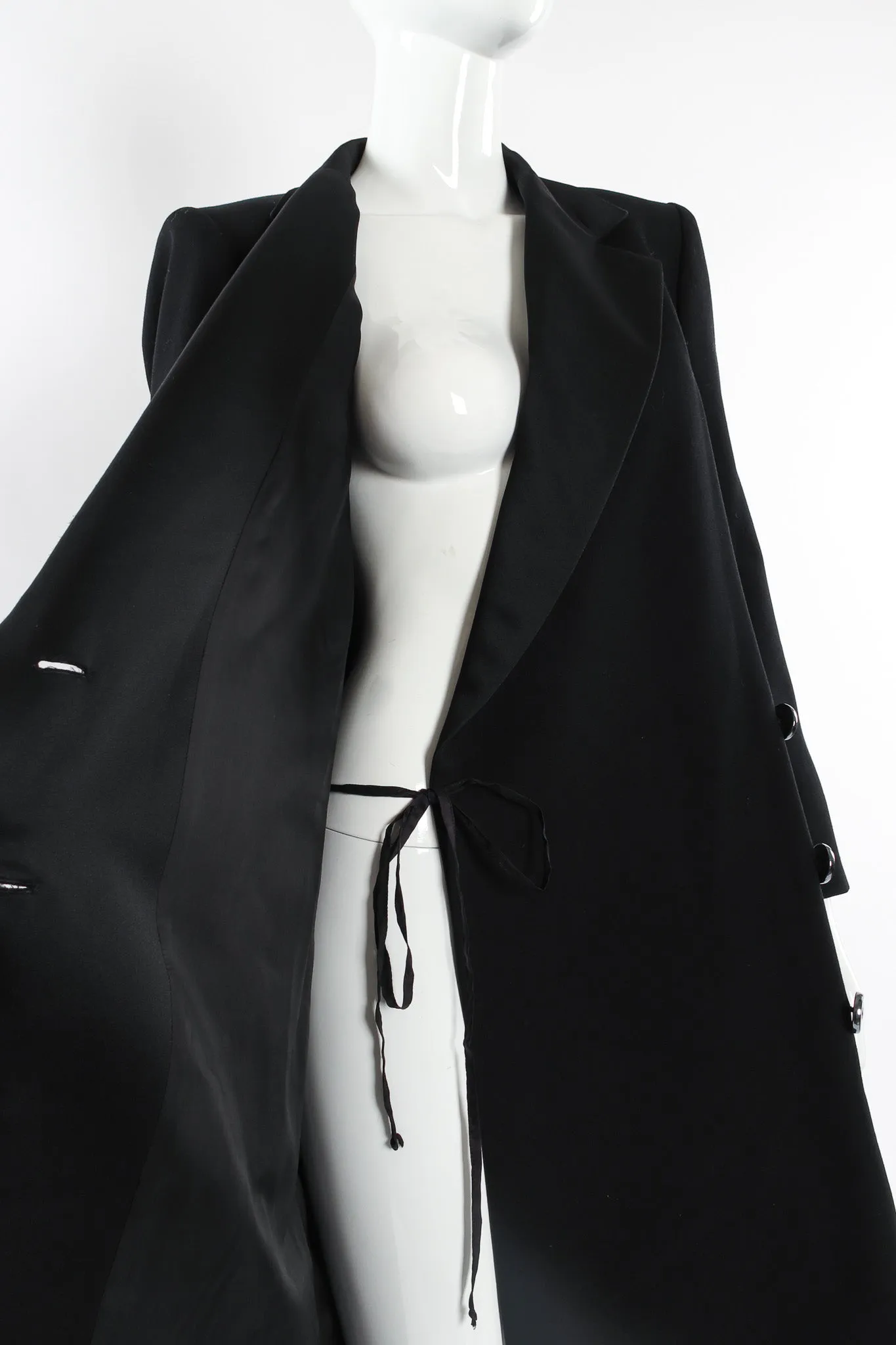 Wool Wrap Tuxedo Dress