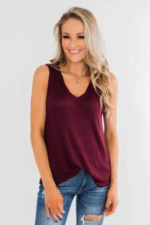 Wouldn't Trade It For Anything Tank Top- Burgundy