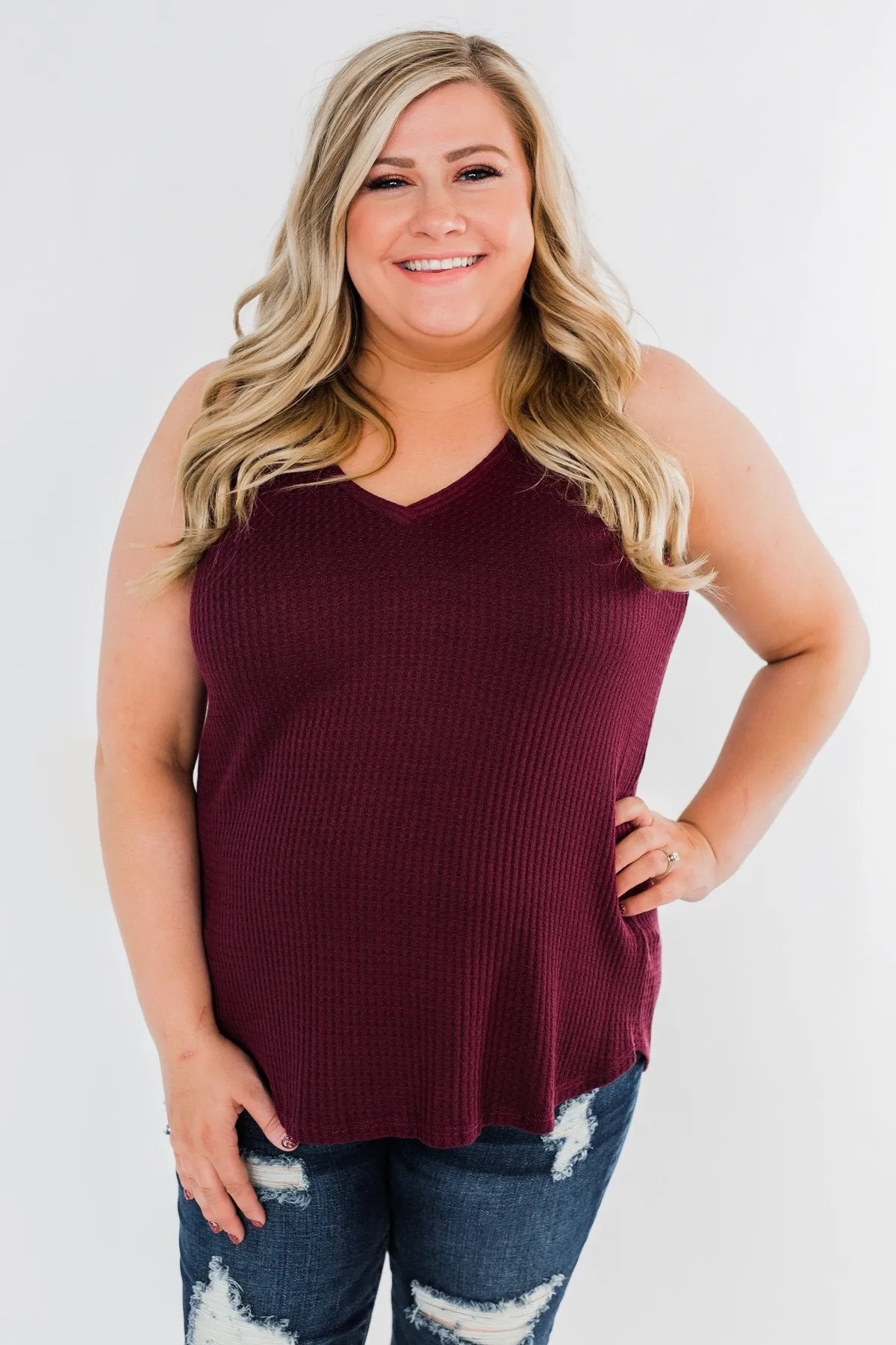 Wouldn't Trade It For Anything Tank Top- Burgundy
