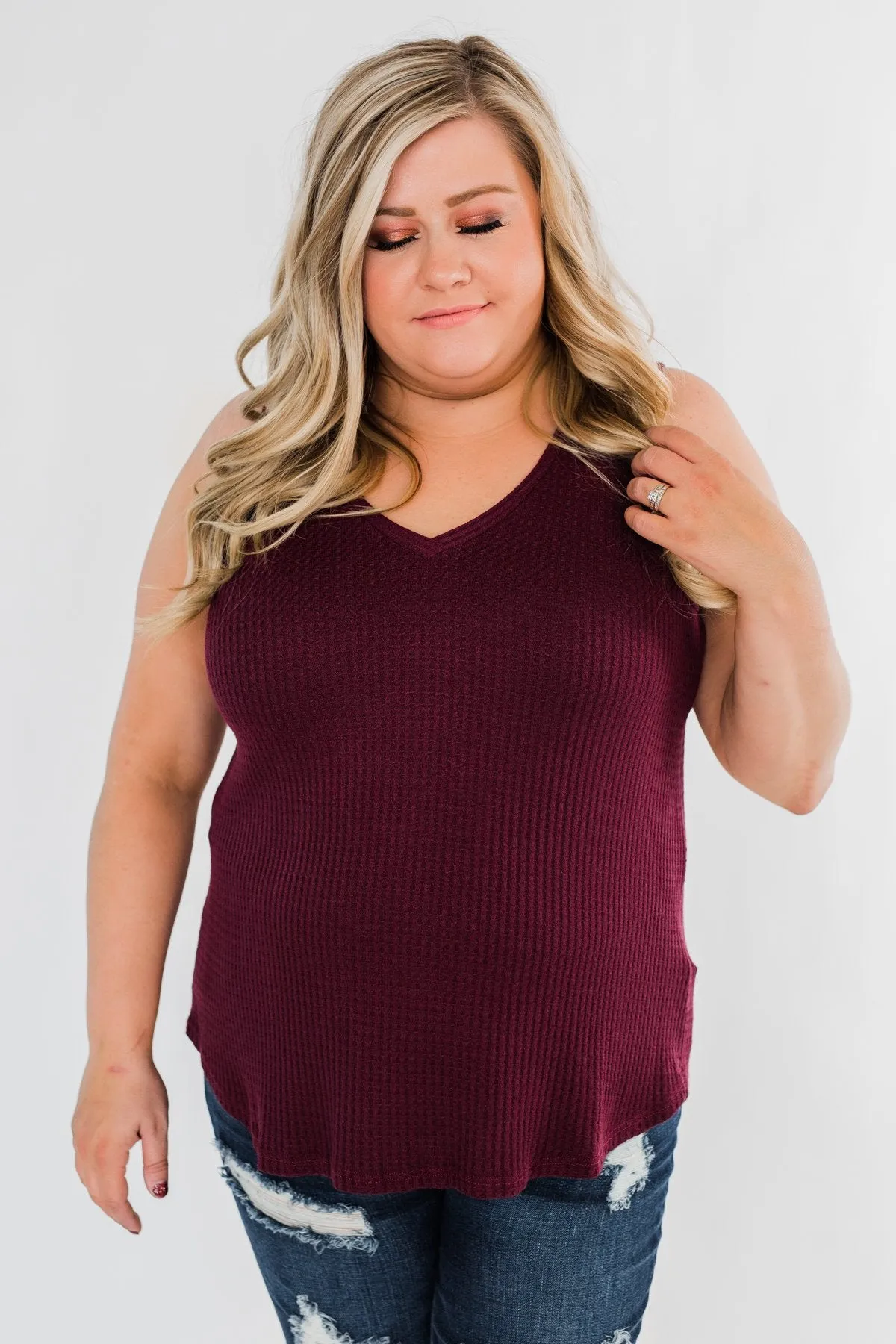 Wouldn't Trade It For Anything Tank Top- Burgundy