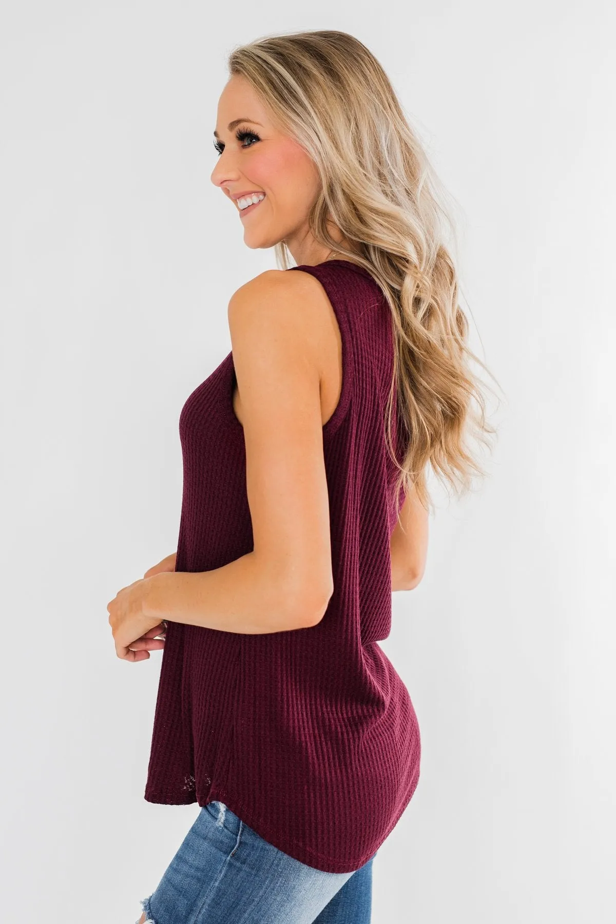Wouldn't Trade It For Anything Tank Top- Burgundy