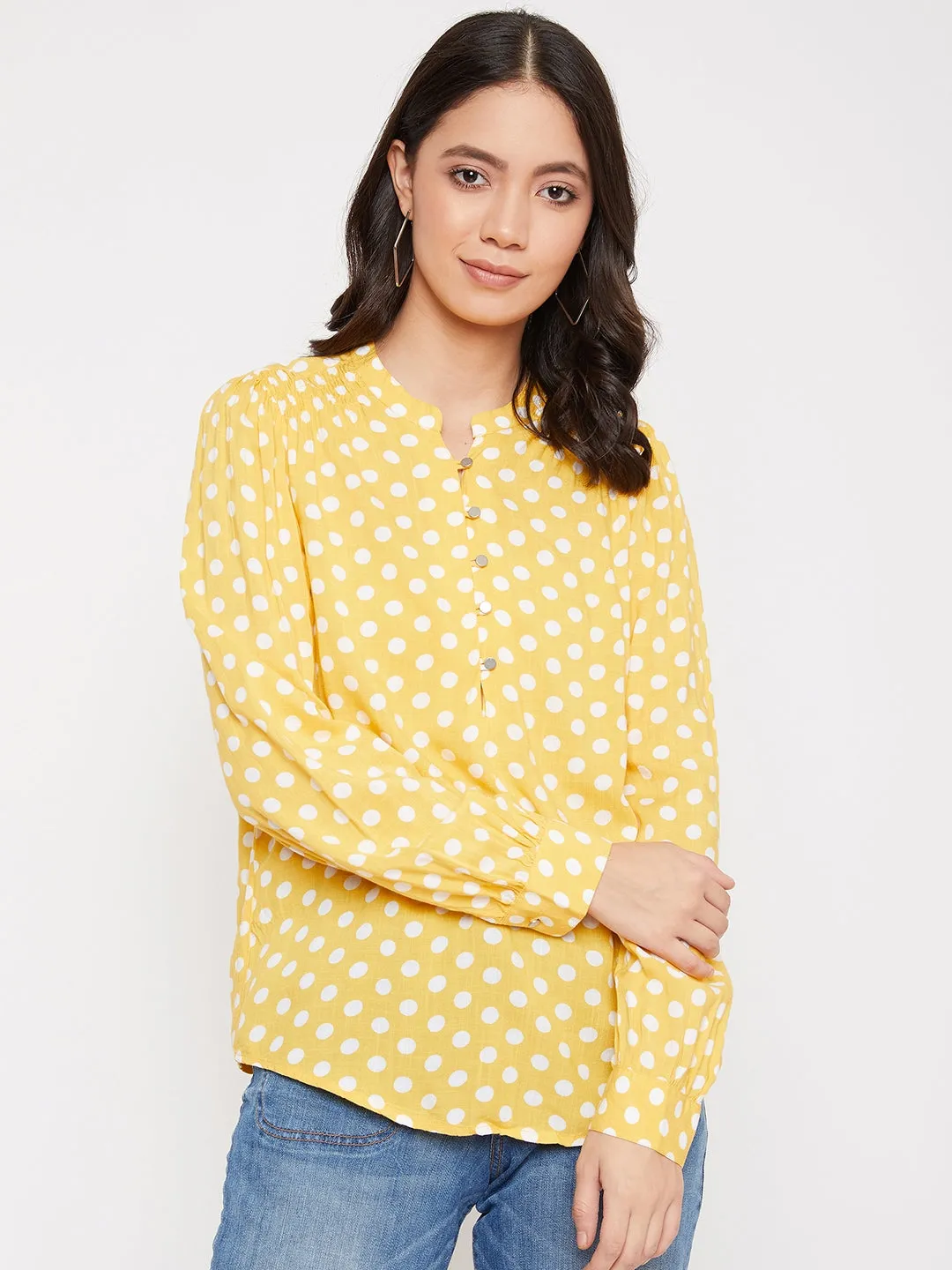 Yellow Polka Dots Tops