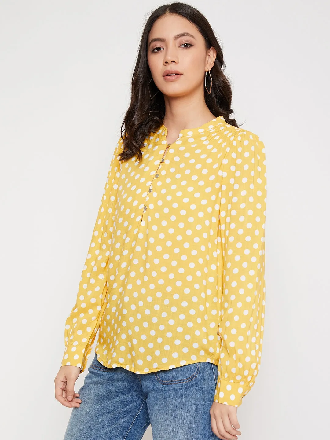 Yellow Polka Dots Tops