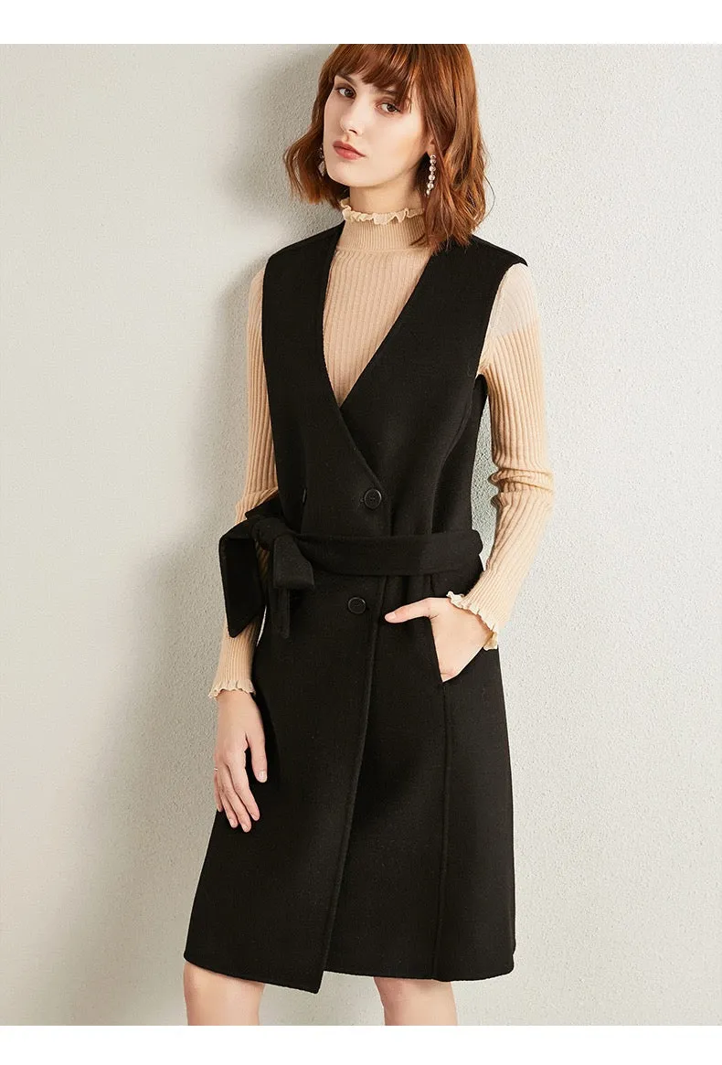 ZABRI high quality luxury winter ladies cloak two piece set wool coat