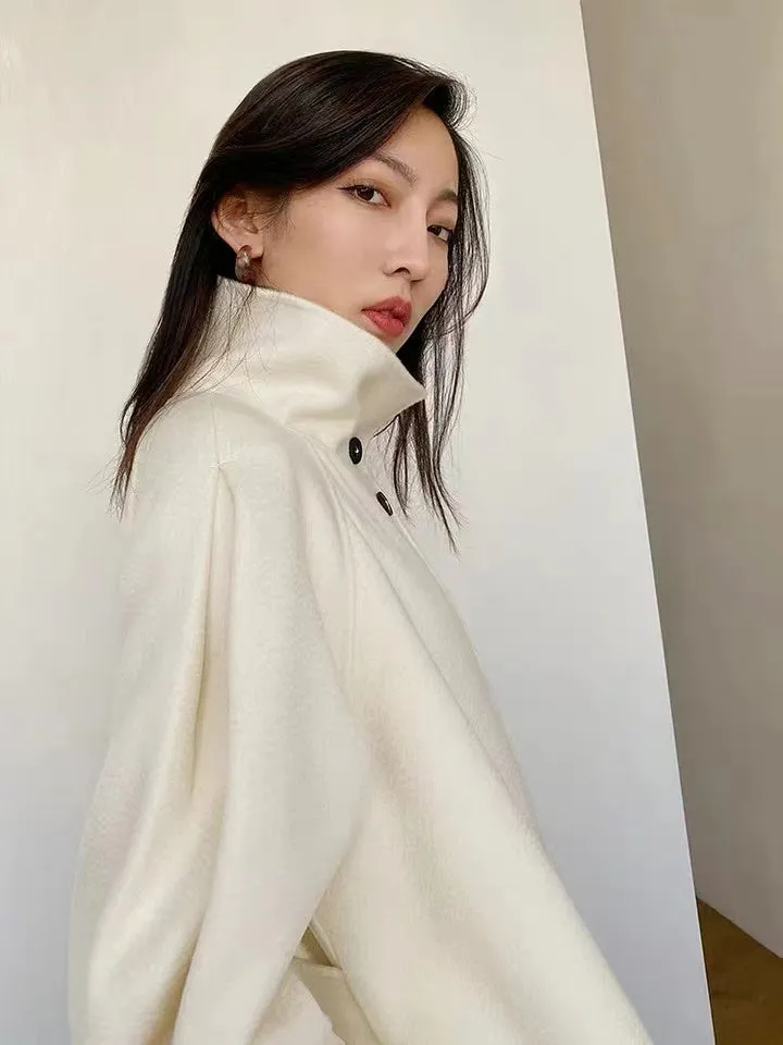 ZABRI Top quality women's  winter luxury cashmere wool coat