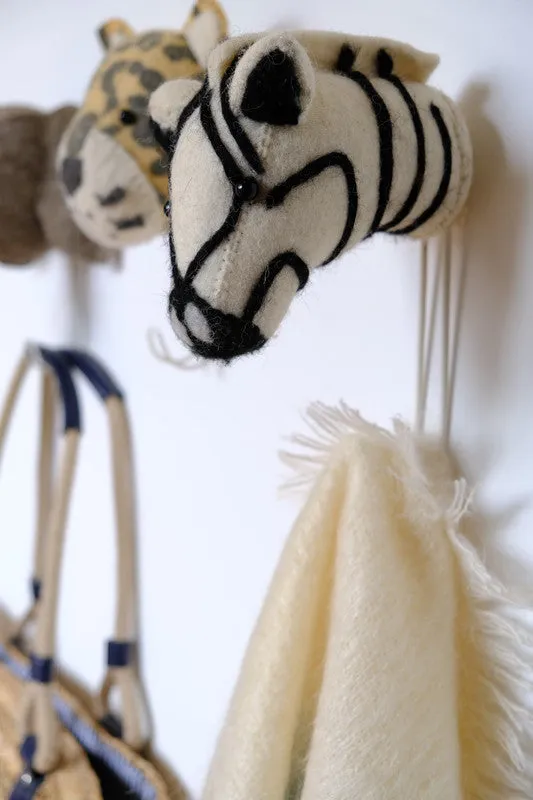 Zebra Head Coat Hook